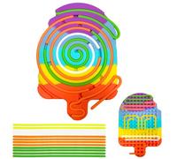 Juvanovo Push Peel Sensory Board, Silicone Sensory Activity Board, Double Side Fidget Board with 12 Strings, Silicone Fidget Toy, Sensory Toys for ADHD ADD OCD Autism (Ice Cream)