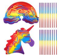 Juvanovo Silicone Sensory Board, 2pcs Fidget Board with 22 Strings, Double-Sided Activity Board, Sensory Toys for Kids, ADHD, Autism, OCD