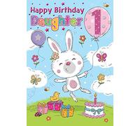 Juvenile Birthday Card Age 1 Daughter - 9 x 6 inches - Regal Publishing