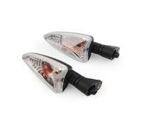 Juvra Motorcycle Turn Signal Light Motorcycle Front Rear Indicator Turn for Signal Light Blinker For Daytona 675 675R 2011-2016 Black Clear(Clear)