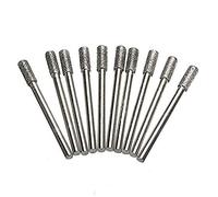 Juwaacoo 10PCS 4mm Diamond Coated Cylindrical Chainsaw Sharpener Stone File Chain Saw Sharpening Carving Grinding Tools