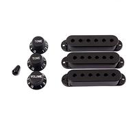 Juwaacoo 3Pcs Guitar Pickup Cover Volume Tone Knobs Switch Tip Parts Set,Black