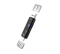 Juwaacoo 5 in 1 USB 2.0 Type C/USB/Micro-USB/TF/SD Memory Card Reader OTG Card Reader Adapter Mobile,Black