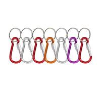 Juwaacoo 7 Pcs 5# Screw Lock Mini Multicolor Aluminum Carabiner w Keyring