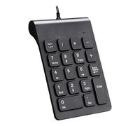 Juwaacoo Mini USB Wired Numeric Keypad Numpad 18 Digital Keyboard for Accounting Teller Laptop Android Notebook Tablets PC (Black)