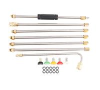 Juwacoo 102" Gutter Cleaning Tool Extension Wand Set, Extension Wand with 5 Nozzle Tips, 1/4" Quick Connect, 10 Pcs Rubber Ring, Roof Cleaner Max 4000 PSI