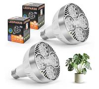 Juwacoo 2 Pcs E27 35W LED Plant Grow Light Bulb, 4000K Full Spectrum Warm White Plant Lights, AC110-240V Plant Grow Lamp for Garden Greenhouse, Seedlings