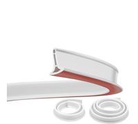 Juwacoo 2 Pcs Wet Room Floor Barrier, 1m & 2m Self-Adhesive Shower Screen Seal Strip, Rubber Curved Shower Screen Seal, Bathroom Sealant Strip, Shower Water Blocker Splash Guard Strip (White)