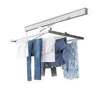 Juwel Samba 140 Ceiling (Hanging Length 13.7 m, Tumble Dryer for Large Items of Laundry/Bed Linen, can be continuously Lowered up to 120 cm) 30041, Aluminium, Silver, 140 cm