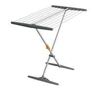 JUWEL Superdry Basic 40805 Clothes Airer (with Washing Lines, Drying Length 11 m, Grey, Aluminium, for Bathroom and Balcony), Linen, Gray