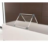 JUWEL Superdry Wing Obsidian Grey 40805 Clothes Dryer (Folding Bathtub Dryer, Drying Length 8.8 m, Clothes Airer for Shower/Balcony, with Plastic Clotheslines)