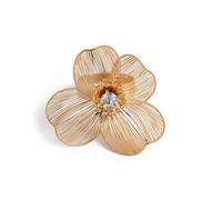 Juwelier Schönschmied Ringe Glamouröse große 3D-Metall-Blumenringe für Frauen. Schicke Statement-Legierungsringe mit elegantem Blütenblatt-Design für Frauen und Mädchen Turn Ohne Ringe (A, One Size)