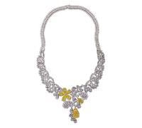 Juwelina Paris Coeur De Fleur necklace - Yellow One Size