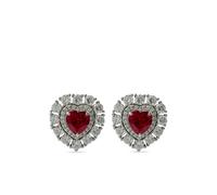 Juwelina Paris Ember Ruby stud earrings - Silver One Size