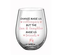 JUWNMANT Chance Made Us Colleagues Stemless Wine Glass, 17 oz, for Colleagues Leaving Staff Leaving Farewell Retirement Party Boss Thank You Birthday Gift Decoration