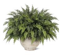 Juxdp Real Touch Christmas Cedar Branches-18 Inches, Artificial Cedar Branch Faux Greenery Plants Stem Fake Pine Picks for Vase DIY Crafts Garland Wreath Xmas Indoor Outdoor Decor (12 Pcs)