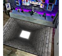 JUXDZISHW 3D Optical Illusion Rug - Vortex Illusion Floor Mat for Door Entrance, Bathroom, Stairs, playroom, Living Room, or Area,S,80 * 120