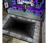 JUXDZISHW 3D Optical Illusion Rug - Vortex Illusion Floor Mat for Door Entrance, Bathroom, Stairs, playroom, Living Room, or Area,W,80 * 120