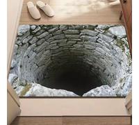 JUXDZISHW 8pcs,Front Door Mat Outside Entrance, Brick Bottomless Hole Area Rug for Living Room 3D Trap Optical Visual Illusion Rugs Playroom Floor Carpet Mat Non-Slip