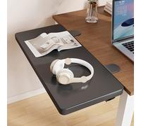 JUXDZISHW Black,40 * 20,Desk Extender Tray, 27.5" x 7.8" Clamp On Desk Shelf, Desk Extension with rounded-edge, Table Desk Arm Rest, Clamp On Keyboard Tray for Office and Home, Workstation Organizer