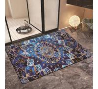 JUXDZISHW Blue,60 * 90,Boho Front Door Mat Outside Entrance, Bath Mat for Bathroom Boho Bathroom Rugs Non Silp Water Absorbent Bath Rug Soft Washable Floor Rug for Tub Showers Laundry Room Bath Decor