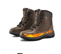 JUXDZISHW Brown,40,Heated Boots for Women & Men, Waterproof Winter Snow Boots with Rechargeable Battery, 3-Level Warming, Electric Foot Warmer for Indoor & Outdoor Use, Heated House Slippers