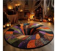 JUXDZISHW D,120 * 120,Front Door Mat Outside Entrance, 2025 Halloween 3D Optical Illusion Area Rug for Living Room 3D Trap Optical Visual Illusion Rugs Playroom Floor Carpet Mat