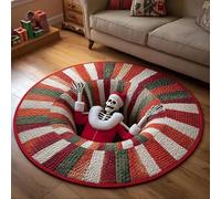 JUXDZISHW F,40 * 40,Front Door Mat Outside Entrance, 3D Optical Illusion Area Rug for Living Room Christmas 3D Trap Optical Visual Illusion Rugs Playroom Floor Carpet Mat