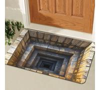 JUXDZISHW Front Door Mat Indoor Outdoor Entrance, 3D Optical Illusion All-Weather Doormat, Optical Illusion Rug Ground Crack Illusion Rug 3D Rugs, Easy Clean Patio Porch Entryway Mat,M,40 * 60cm