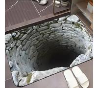 JUXDZISHW Front Door Mat Indoor Outdoor Entrance, 3D Optical Illusion All-Weather Doormat, Optical Illusion Rug Ground Crack Illusion Rug 3D Rugs, Easy Clean Patio Porch Entryway Mat,V,60 * 90cm