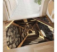 JUXDZISHW Front Door Mat Indoor Outdoor Entrance, 3D Optical Illusion All-Weather Doormat, Optical Illusion Rug Ground Crack Illusion Rug 3D Rugs, Easy Clean Patio Porch Entryway Mat,3,40 * 60cm