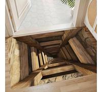 JUXDZISHW Front Door Mat Indoor Outdoor Entrance, 3D Optical Illusion All-Weather Doormat, Optical Illusion Rug Ground Crack Illusion Rug 3D Rugs, Easy Clean Patio Porch Entryway Mat,1,60 * 90cm