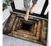 JUXDZISHW Front Door Mat Indoor Outdoor Entrance, 3D Optical Illusion All-Weather Doormat, Optical Illusion Rug Ground Crack Illusion Rug 3D Rugs, Easy Clean Patio Porch Entryway Mat,B,40 * 60cm