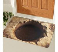 JUXDZISHW Front Door Mat Indoor Outdoor Entrance, 3D Optical Illusion All-Weather Doormat, Optical Illusion Rug Ground Crack Illusion Rug 3D Rugs, Easy Clean Patio Porch Entryway Mat,L,40 * 60cm