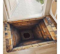 JUXDZISHW Front Door Mat Indoor Outdoor Entrance, 3D Optical Illusion All-Weather Doormat, Optical Illusion Rug Ground Crack Illusion Rug 3D Rugs, Easy Clean Patio Porch Entryway Mat,4,40 * 60cm