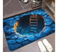 JUXDZISHW Front Door Mat Outside Entrance, Brick Bottomless Hole Area Rug for Living Room 3D Trap Optical Visual Illusion Rugs Playroom Floor Carpet Mat Non-Slip,K,60 * 90cm