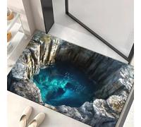 JUXDZISHW Front Door Mat Outside Entrance, Brick Bottomless Hole Area Rug for Living Room 3D Trap Optical Visual Illusion Rugs Playroom Floor Carpet Mat Non-Slip,A,50 * 80cm