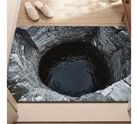 JUXDZISHW Front Door Mat Outside Entrance, Brick Bottomless Hole Area Rug for Living Room 3D Trap Optical Visual Illusion Rugs Playroom Floor Carpet Mat Non-Slip,E,80 * 120