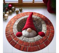 JUXDZISHW X,50 * 50,Front Door Mat Outside Entrance, 3D Optical Illusion Area Rug for Living Room Christmas 3D Trap Optical Visual Illusion Rugs Playroom Floor Carpet Mat