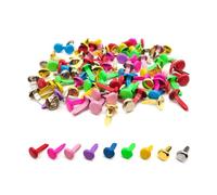 Juxiamal 100pcs Split Pins Round Scrapbooking Brads Multicolor Paper Fastener Brads for Craft Art Crafting School Project Decorative Scrapbooking DIY Supplies (0.3 x 0.6Inch)