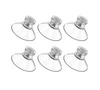 Juxiamal - Set of 6 Screw Suction Cups with 40mm Glass Suction Cups, Clear PVC Plastic Pads Without Hook,Extra Strong Suction Holder for Bathroom, Wall,