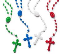JuXinDa Bulk Rosaries Pack of 100, 17 Inch Plastic Rosary Beads Catholic Necklace, Multicolor