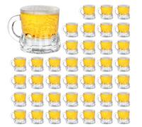 JuXinDa JUXINGDAZYF Mini Beer Mugs, 40 Pcs Real Glass Shot Glasses, 1 Oz Clear Beer Glass with Handles Heavy Base Beer Stein Tasting Glasses for Beer, Whiskey, Tequila, Vodka