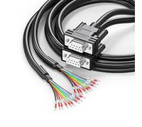 JUXINICE 2Pack 5FT DB9 RS232 Serial Cable, DB9 Female to Male, Double Shielded with Foil & Metal Braided, Compatible with Automatic Control Equipment, PLC Controllers, Touch Screens