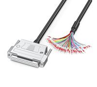 JUXINICE DB37 Female Connector to Bare Wire with Cable Marker, DB37 Adapter, 37 Pin Serial Extension Cable 26AWG 3.3FT, All 37 Wires Equipped with Marker Terminal Blocks