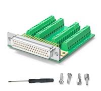 JUXINICE DB50 Female Connector to Terminal Block, HDB50 Breakout Board No Soldering Needed D-SUB 50-pin Adapter to Terminal Connector Signal Module with Bolts Nuts