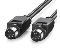 JUXINICE Mini DIN 8pin Male to Male Cable 6ft,Serial Cable,Premium Copper Wire PLC Touch Screen Cable for JVC Subwoofer Replacement - Home Theater Audio (Black)