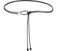 JUXKOCO Women's PU Leather Beaded Knotted Skinny Boho Wrap Belt for Dresses