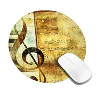Juxweku Beige Music Musical Note Mouse Pad Desk Pad Mouse Mat Non-Slip Rubber Base Mousepad for Computer Pc Office Work