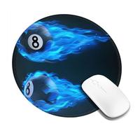 Juxweku Billiard 8 Ball Blue Fire Mouse Pad Desk Pad Mouse Mat Non-Slip Rubber Base Mousepad for Computer Pc Office Work
